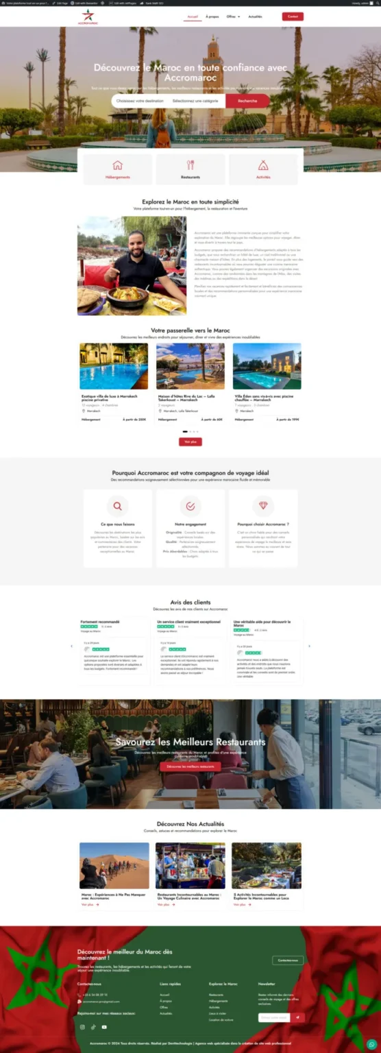 Capture du site web accromaroc.com réalisé par Bilal Cherradi, concepteur web à Tanger.