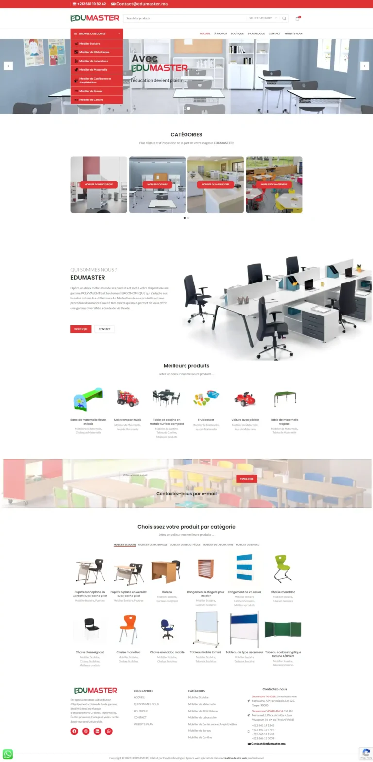 Capture du site web edumaster.ma réalisé par Bilal Cherradi, concepteur web à Tanger.