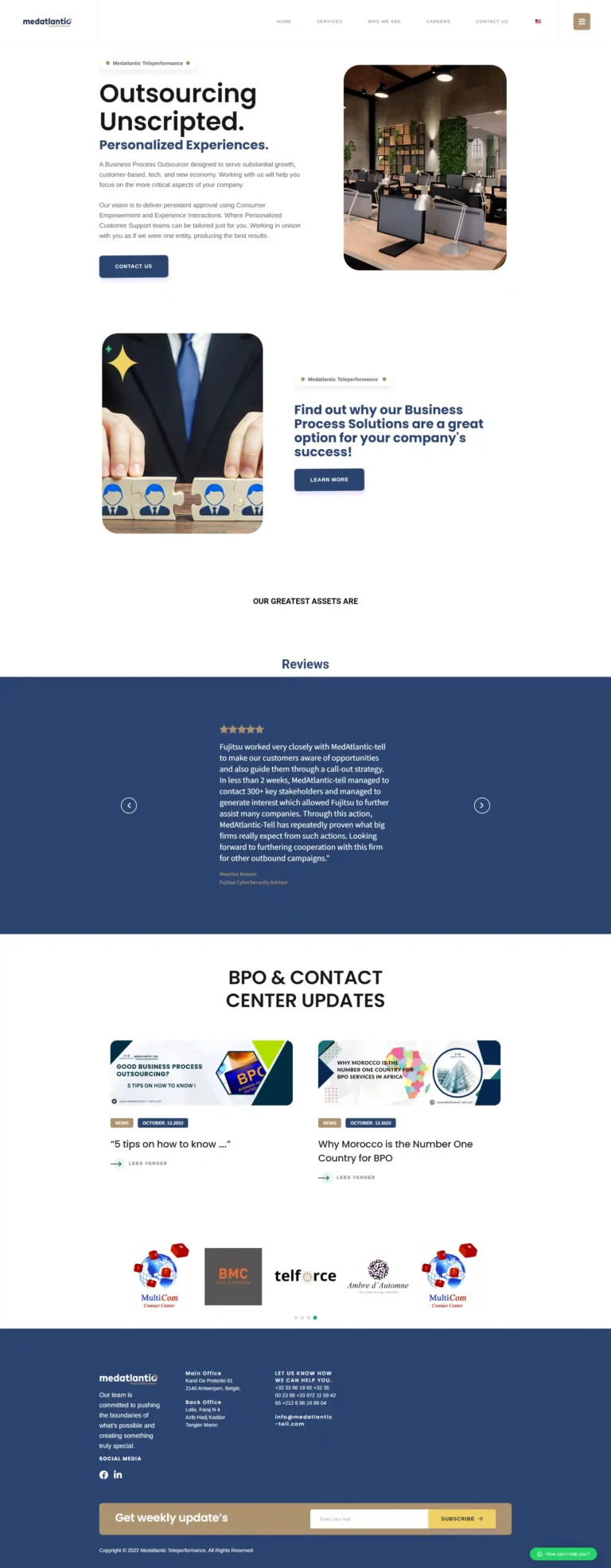 Capture du site web medatlantic-tell.com réalisé par Bilal Cherradi, concepteur web à Tanger.