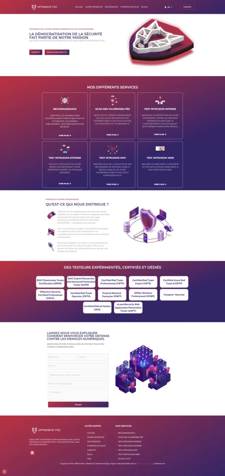 Capture du site web offensivefox.com réalisé par Bilal Cherradi, concepteur web à Tanger.