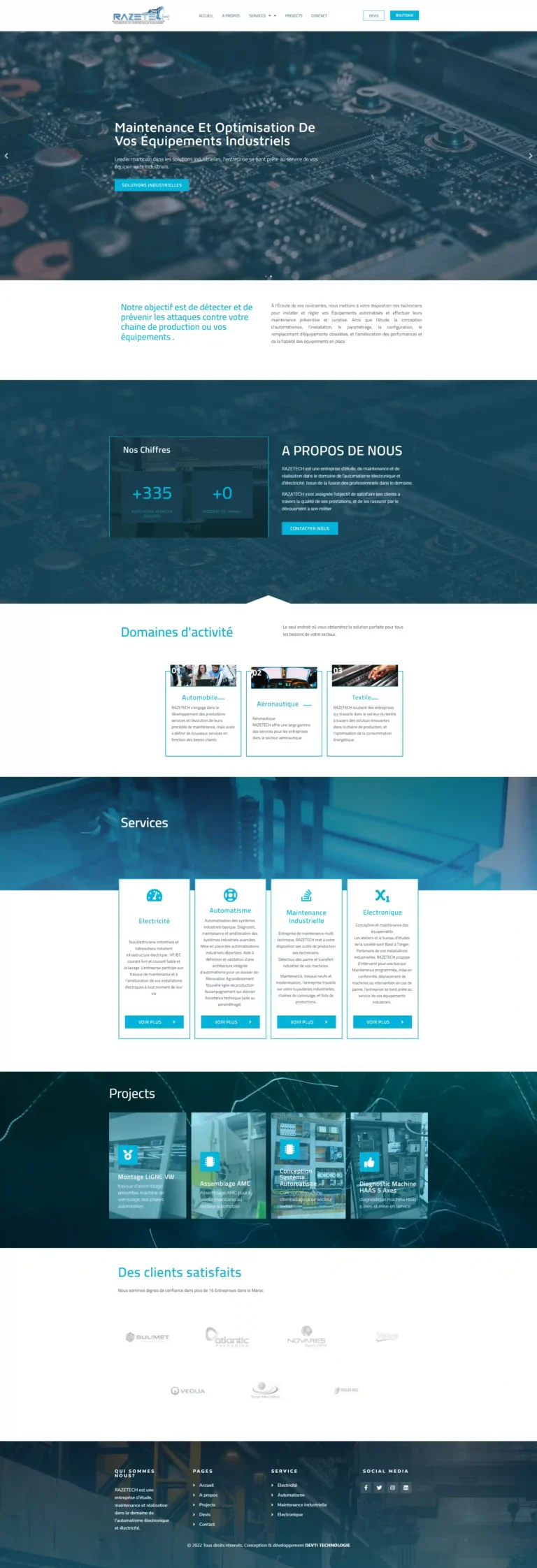Capture du site web razetech.ma réalisé par Bilal Cherradi, concepteur web à Tanger.