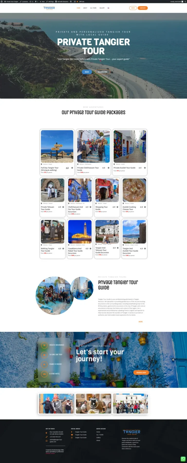 Capture du site web tangier-tour-guide.com réalisé par Bilal Cherradi, concepteur web à Tanger.