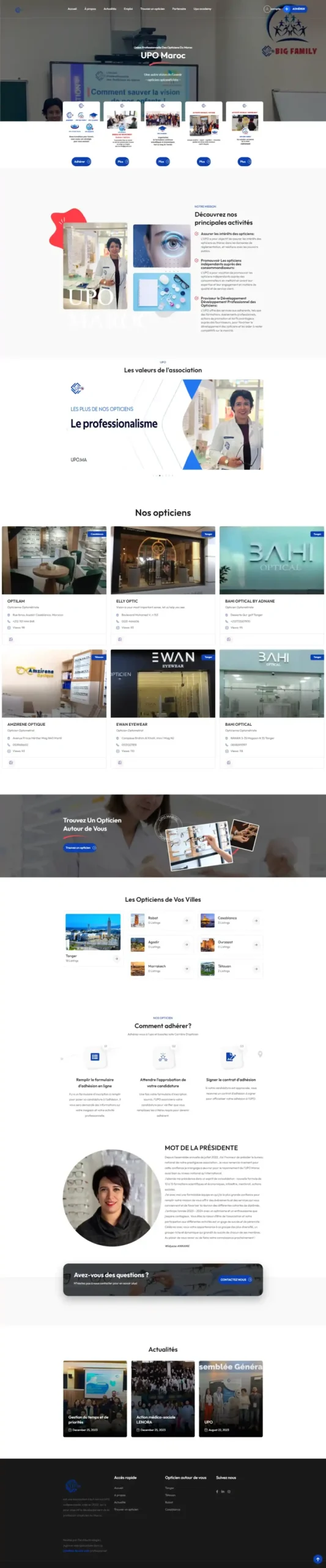 Capture du site web upo.ma réalisé par Bilal Cherradi, concepteur web à Tanger.